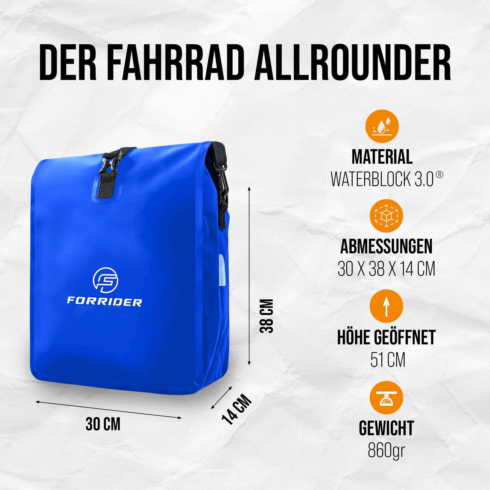 fahrradtaschen 20 liter wasserdicht Basic Gepäckträgertasche Rot 20 Liter – Forrider