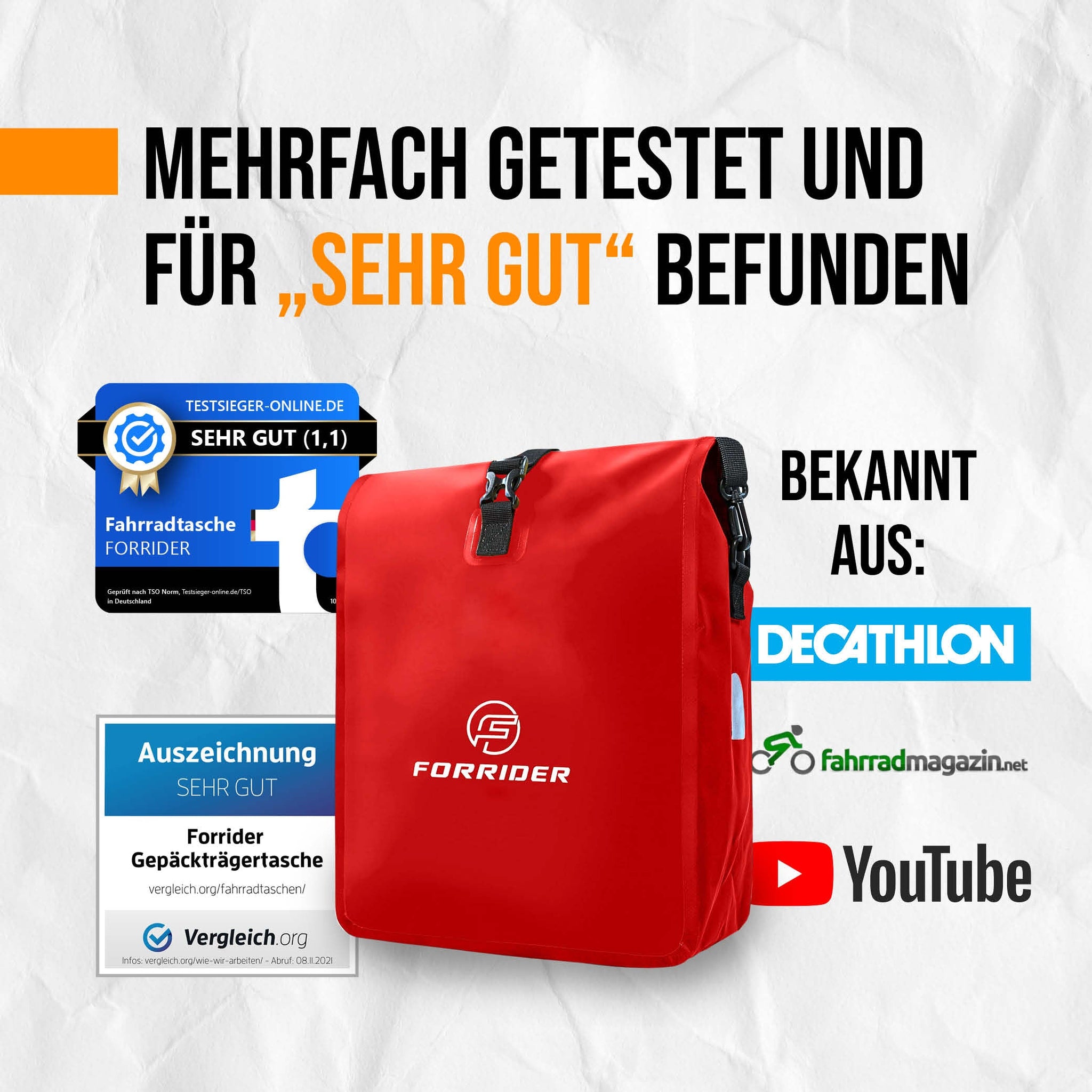 fahrradtasche rot weiß gepunktet Basic Gepäckträgertasche Rot 20 Liter – Forrider