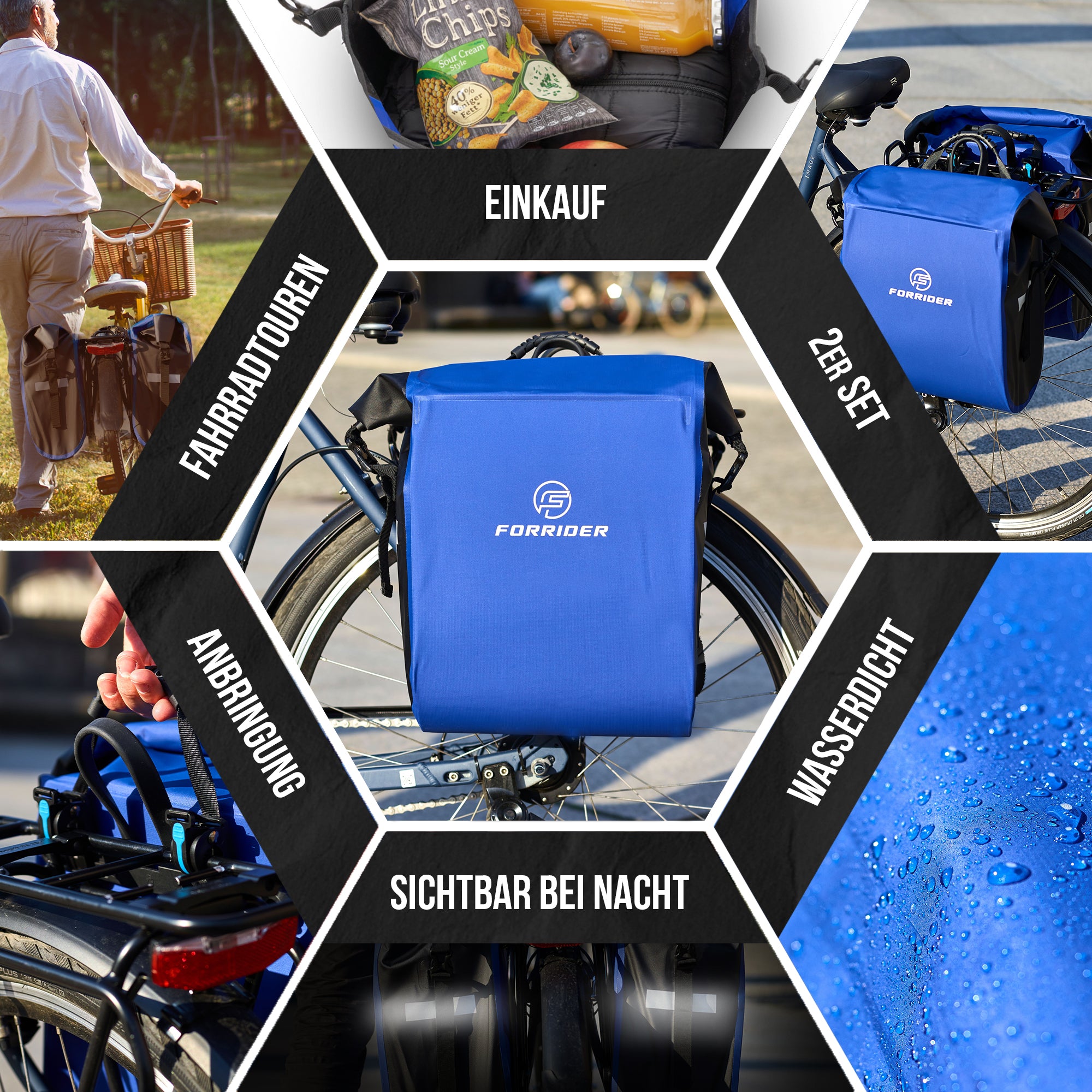 forrider 2er set fahrradtaschen Forrider Fahrradtaschen für Gepäckträger Wass