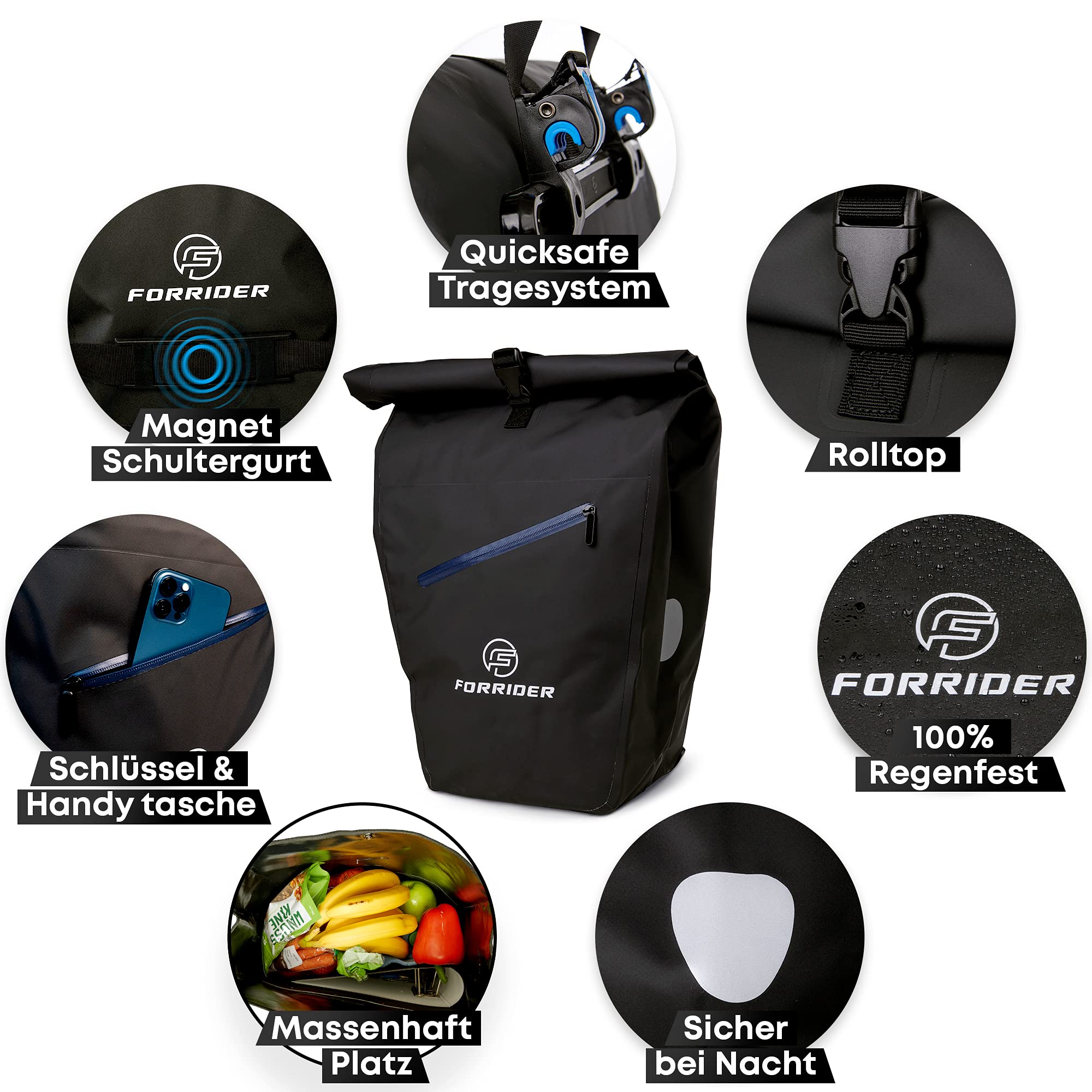 forrider fahrradtasche 27l Forrider Gepäckträgertasche Wasserdicht Fahrr