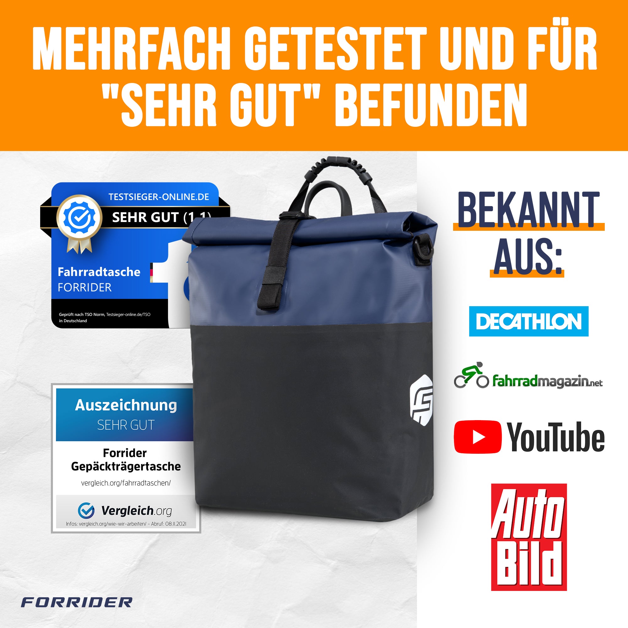 coole fahrradtasche Basic Two Color Gepäckträgertasche – Forrider