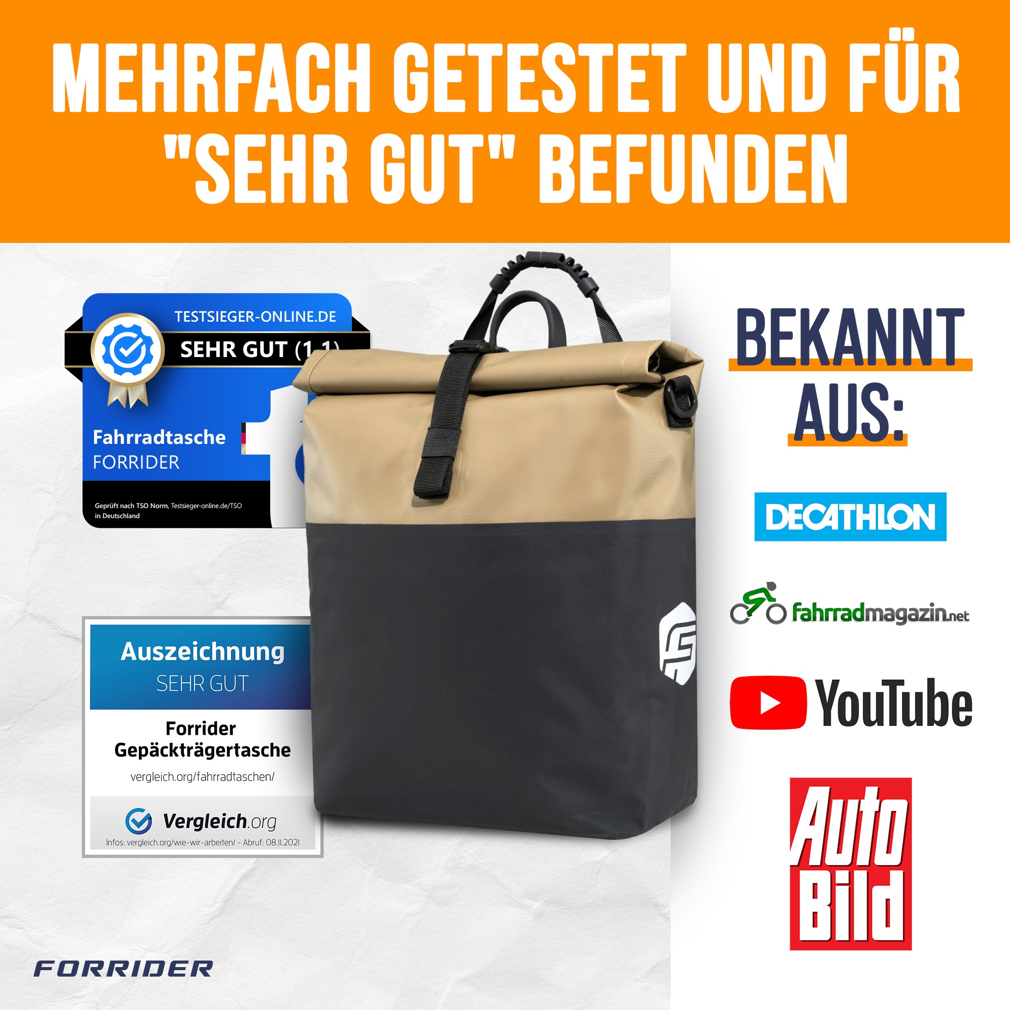 fahrradtaschen deutschland Basic Two Color Gepäckträgertasche – Forrider