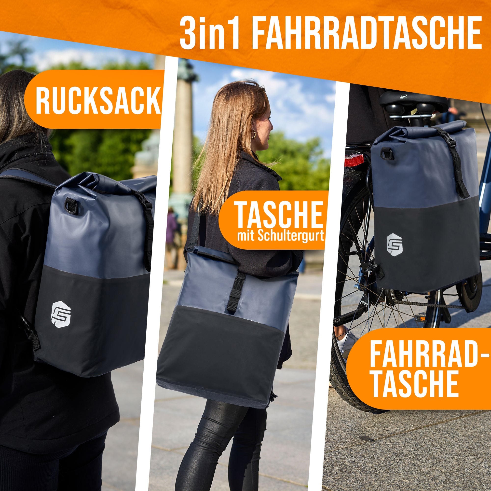 fahrradtasche trolley rucksack 3-in 1 3in1 Urban Explorer Tc Fahrradtasche