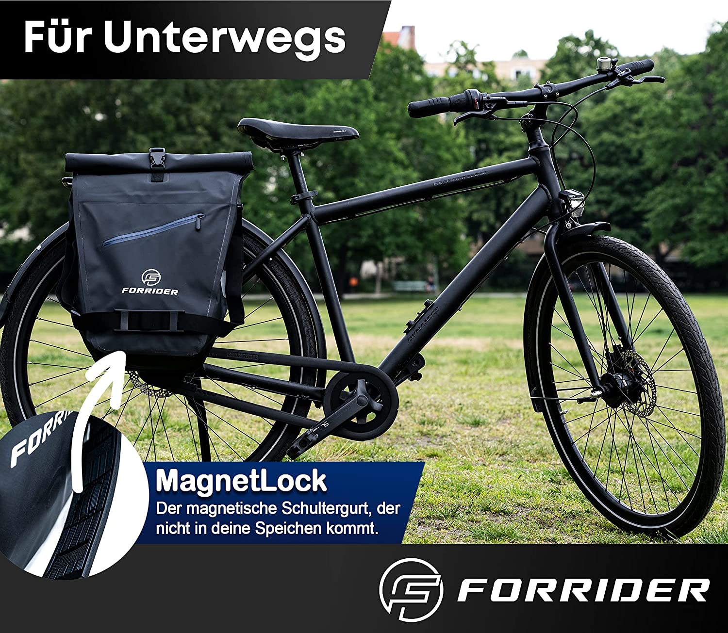 Gepäckträgertasche Wasserdicht Fahrradtasche für Gepäckträger [27Liter] mit MagnetLock
